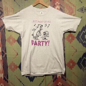 Calvin and Hobbes Vintage Party T Shirt Size Large 80s